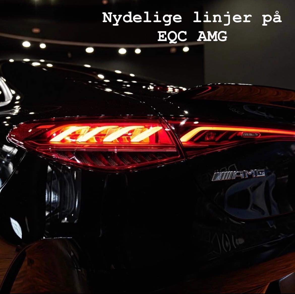 Baklysene på en Mercedes EQC AMG i mørket